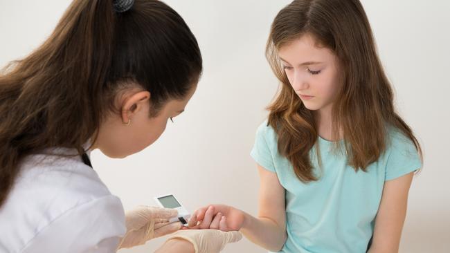 Type 1 diabetes is thought to be caused by an auto-immune reaction and typically appears in adolescence. Picture: iStock