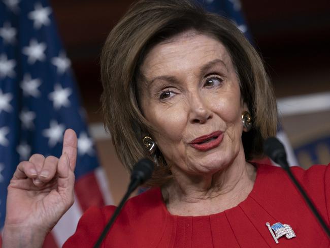 Speaker of the House Nancy Pelosi says “quid pro quo” simply means “bribery” and says Mr Trump bribed Ukraine. Picture: AP Photo/J. Scott Applewhite