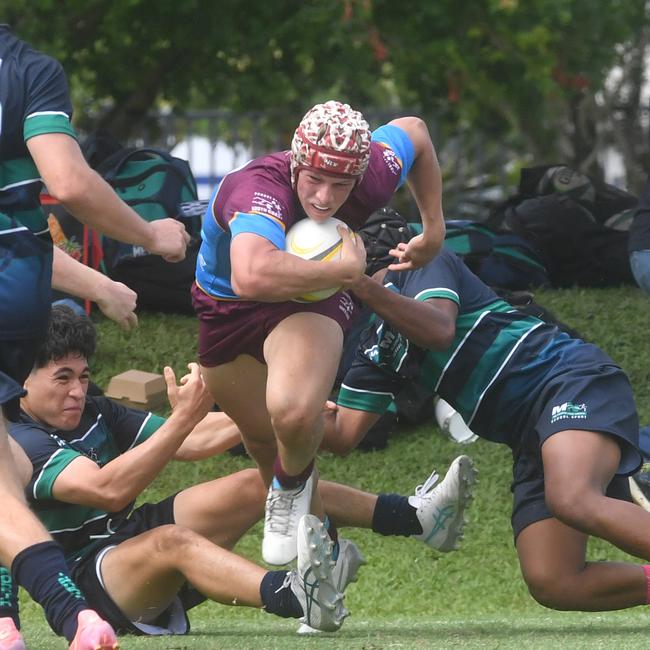 QLD Rugby Union State Championships (17-18 years boys) at the Townsville Sports Precinct. Friday May 23. South Coast against Metro North. Picture: Evan Morgan