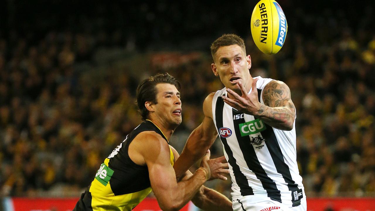 White in action for Collingwood. Picture: George Salpigtidis