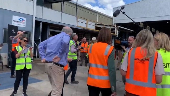 PM Scott Morrison visits Neumann Steel Fabrication in Currumbin