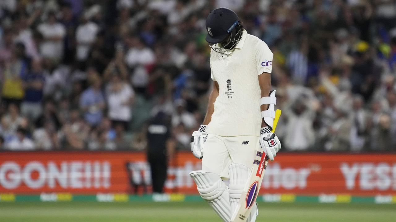 Haseeb Hameed trudges off after being out cheaply.