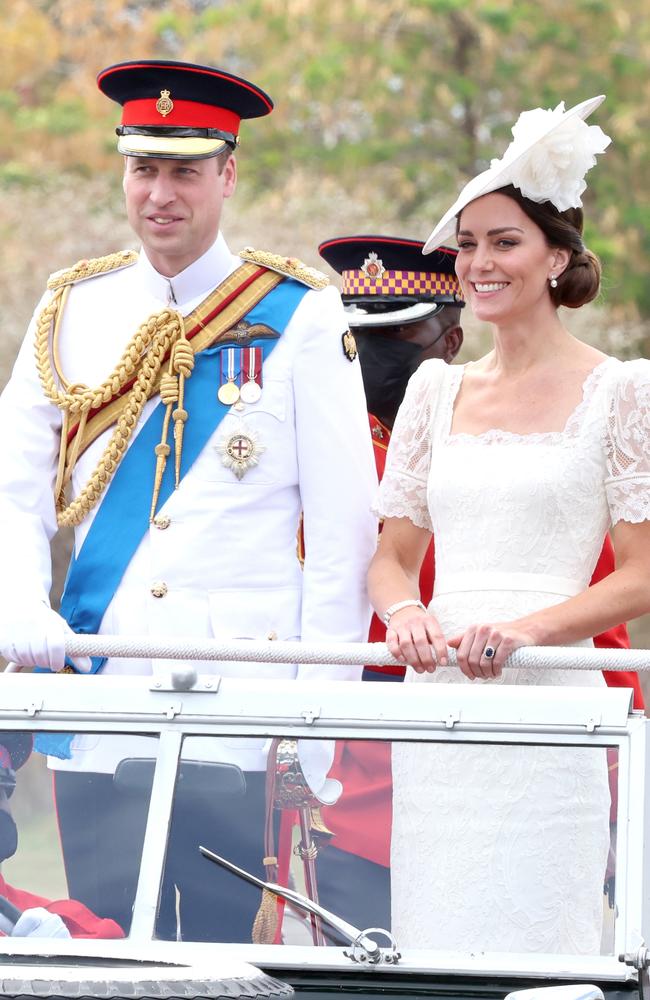 The Prince and Princess of Wales attend a ceremony in their honour during their Caribbean tour in March 24, 2022. Picture: Chris Jackson/Getty Images