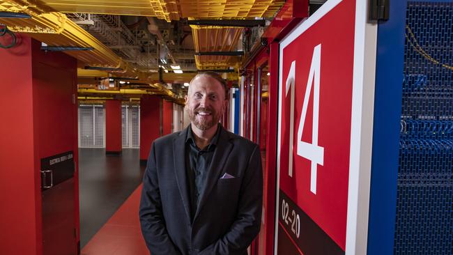 NextDC boss Craig Scroggie in one of the company’s ‘AI factories’. Picture: Mark Cranitch