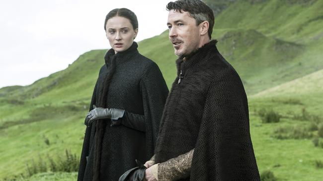 Sophie Turner, as Sansa Stark, left, and Aidan Gillen, as Petyr "Littlefinger" Baelish. You just can’t trust this guy.