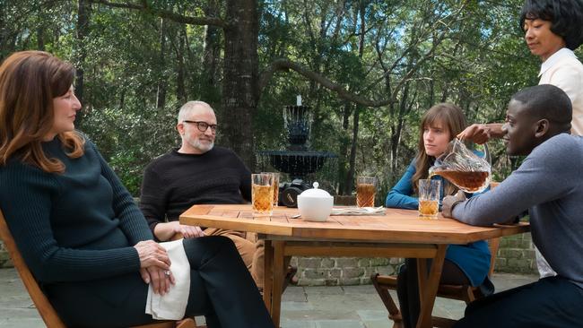 Missy (played by Catherine Keener), Dean (Bradley Whitford), Rose (Allison Williams), Georgina (Betty Gabriel) and Chris (Daniel Kaluuya) in the eerie Get Out. Picture: Justin Lubin