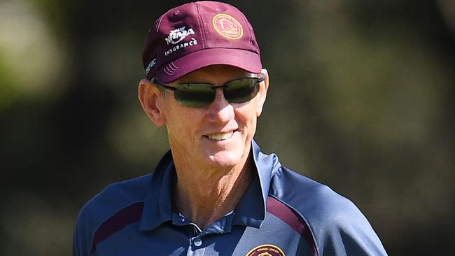 Brisbane Broncos coach Wayne Bennett is seen during training in Brisbane, Tuesday, August 28, 2018. The Broncos will clash with the Manly Sea Eagles in their final home and away round of the season at Suncorp Stadium on Sunday.  (AAP Image/Dan Peled) NO ARCHIVING