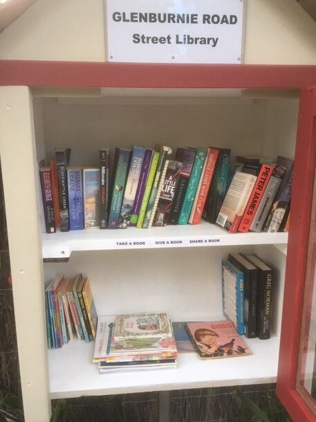 Residents rushed to share their books through the street library.