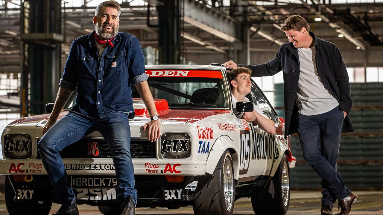 Emotion Is Dead director Pete Williams and stars Jude Turner and Adam Tuominen at the former Holden plant in Elizabeth. Picture: Tom Huntley