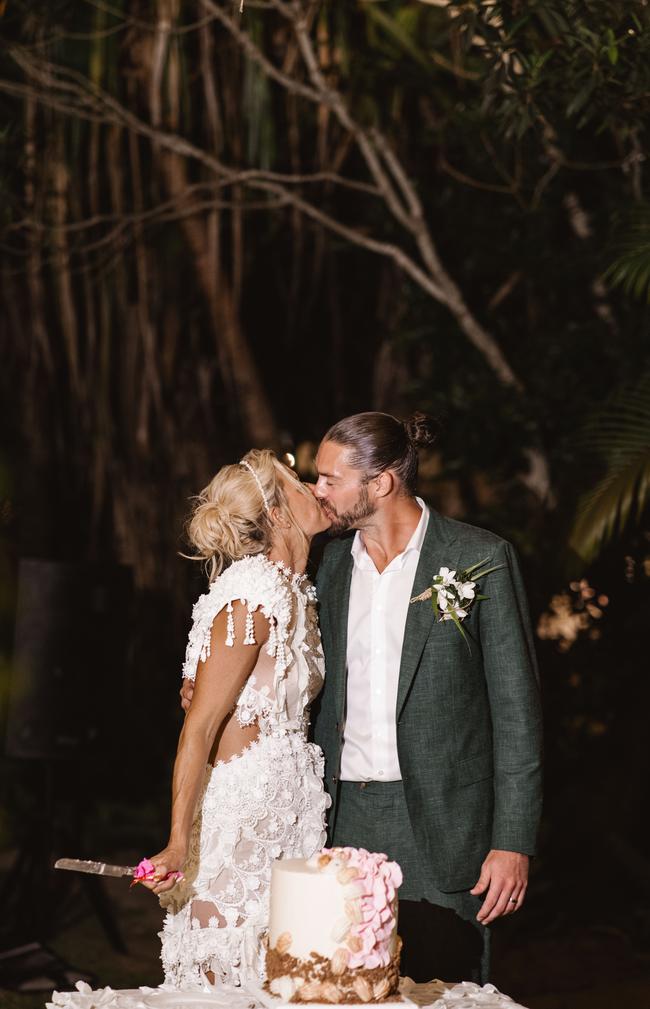 Courtney Hancock and Nick Buchanan at their wedding.