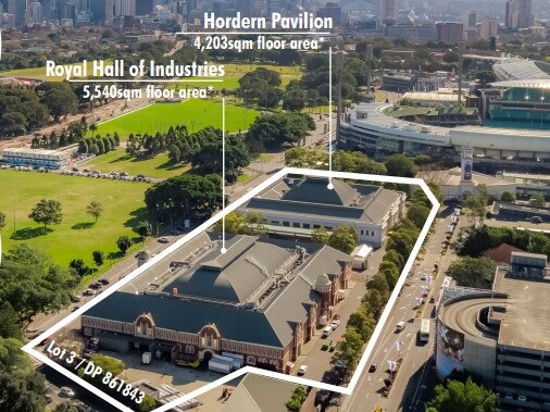 The Hordern Pavilion and Royal Hall of Industries from above.