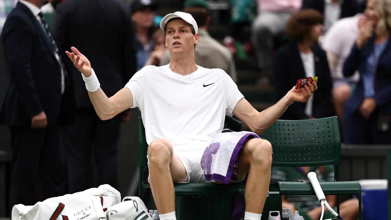 Jannik Sinner needed all the help he could get. Photo by Francois Nel/Getty Images.