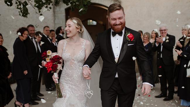 A couple captured on their wedding day by Ben Sowry, a Sunshine Coast award-winning photographer. Picture: Ben Sowry Photo.