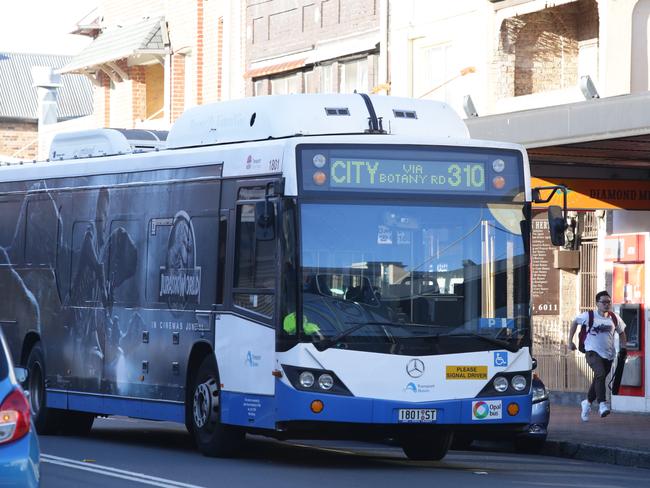 Bus 310 on Botany rd at Banksmeadow. Picture: Craig Wilson