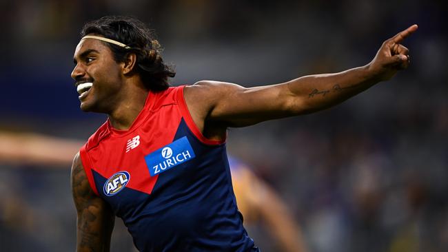 Melbourne forward Kysaiah Pickett. Picture: Daniel Carson/AFL Photos via Getty Images