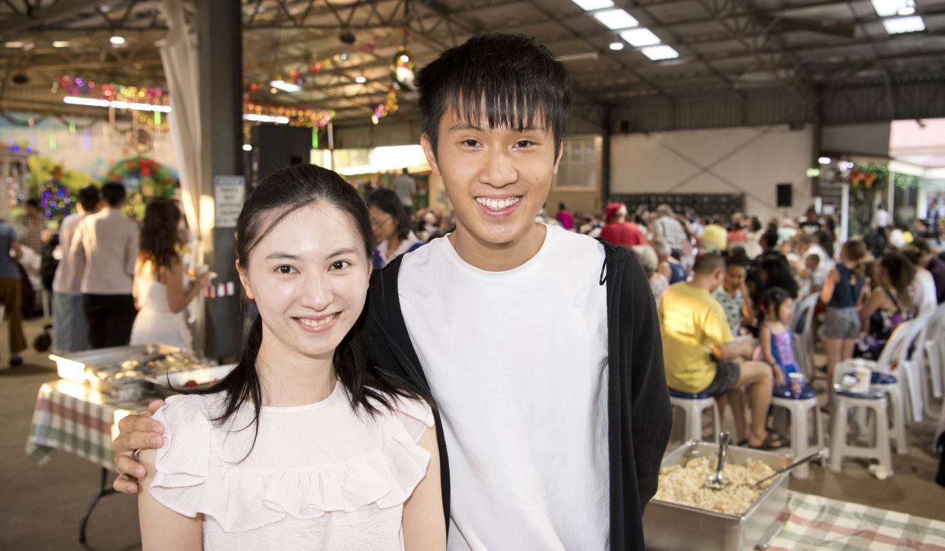 Kathy Chiang and Prince Lo. Pure Land Learning College Christmas party. Picture: Nev Madsen. Saturday 14th Dec, 2019