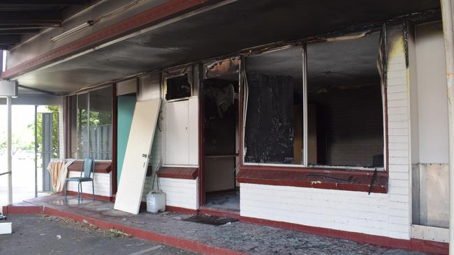 Fire damage at the Ambassador Motel from February 5, 2024.