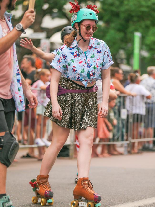 Christine Miles in the annual Christmas Pageant and Parade down the Esplanade and Knuckey Streets. Picture: Glenn Campbell