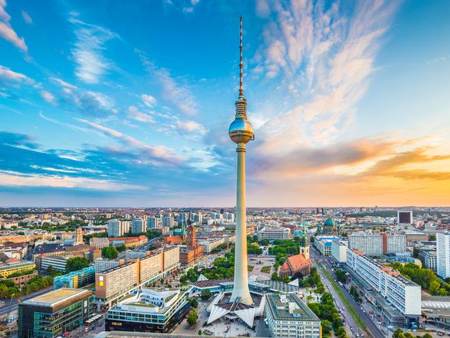 ESCAPE: Berlin, Mikaella Clements -  Berlin skyline panorama with famous TV tower at Alexanderplatz and dramatic cloudscape at sunset, Germany. Picture: Istock