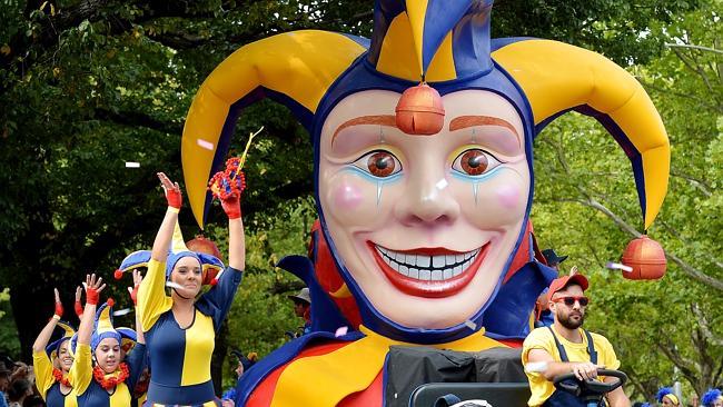 The Moomba Parade make its way down St Kilda Rd for its 60th anniversary. Picture: Nicole Garmston