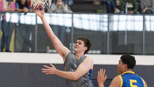 Kurt Siwek of Churchie 1st V against Toowoomba Grammar School 1st V in Round 4 GPS basketball at Toowoomba Grammar School, Saturday, August 3, 2024. Picture: Kevin Farmer