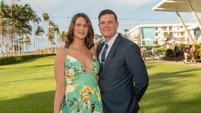 Hayley Edge and Anthony Sues at the 2022-23 NTFL Nichols Medal Night. Picture: Pema Tamang Pakhrin