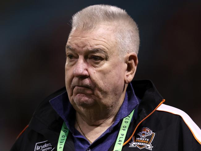 WOLLONGONG, AUSTRALIA - JUNE 07:  Shane Richardson, Wests Tigers CEO looks on ahead of the round 14 NRL match between St George Illawarra Dragons and Wests Tigers at WIN Stadium on June 07, 2024, in Wollongong, Australia. (Photo by Jason McCawley/Getty Images)