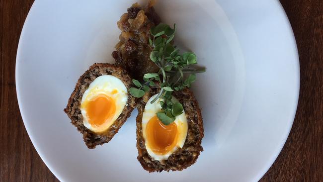 The black pudding scotch egg is a signature snack not to be missed.