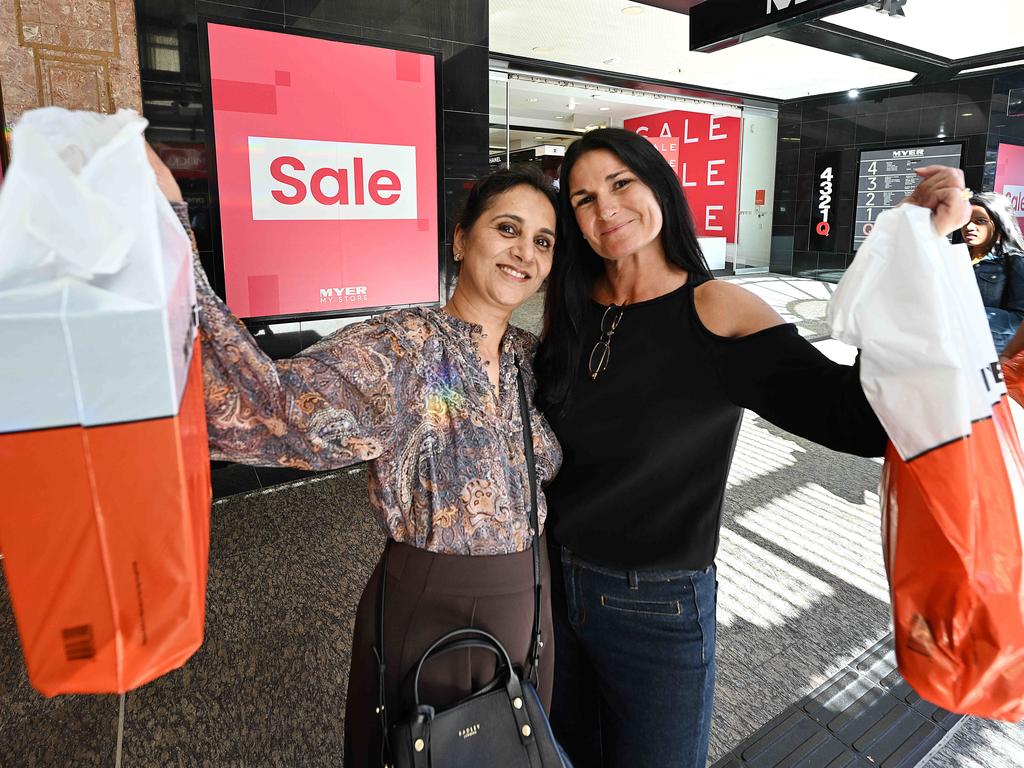 Aly Leech who travelled from the Sunshine Coast and friend Vinaya Kandasamy. Picture: Lyndon Mechielsen