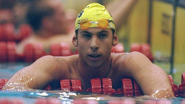 Grant Hackett, circa 1997. Picture: Al Bello /Allsport