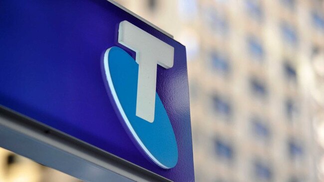 Telstra logo in soft colours