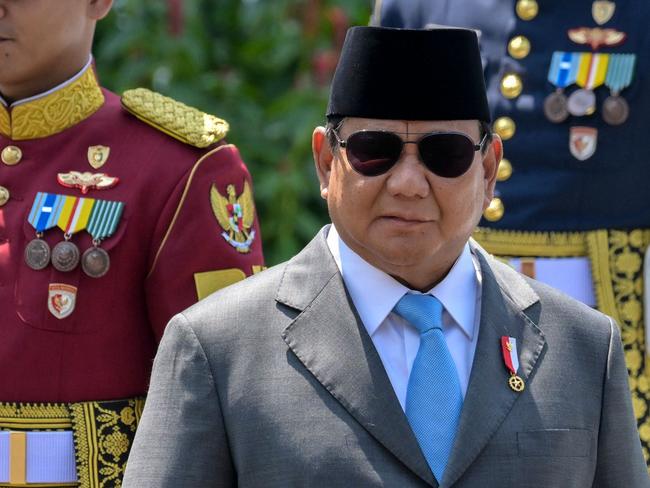 Indonesian President Prabowo Subianto awaits the arrival of Cambodian Senate President Hun Sen before their meeting at the Merdeka Palace in Jakarta on May 5, 2025. (Photo by BAY ISMOYO / AFP)