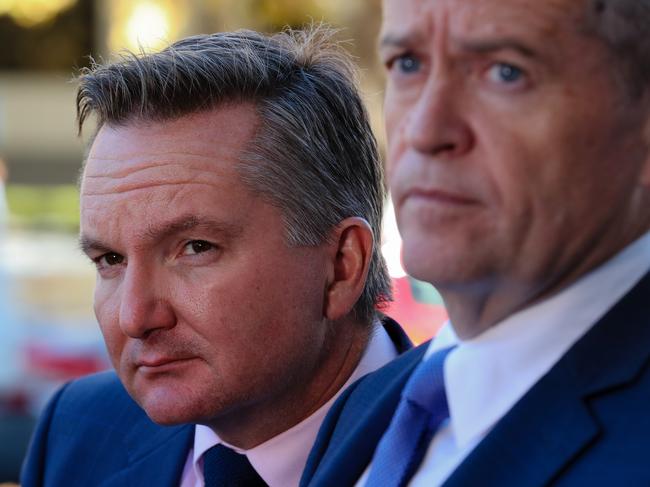 Opposition Leader Bill Shorten and shadow treasurer Chris Bowen have locked in the policy. AAP Image/Richard Wainwright