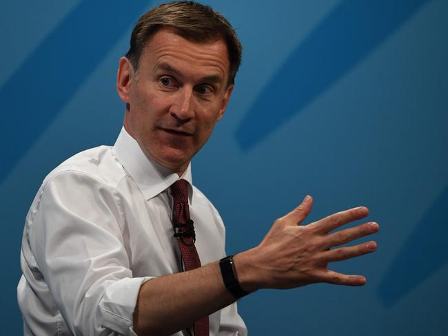 Conservative MP and leadership contender Jeremy Hunt takes part in a Conservative Party Hustings event in Manchester, north west England on June 29, 2019. - Britain's leadership contest is taking the two contenders on a month-long nationwide tour where they will each attempt to reach out to grassroots Conservatives in their bid to become prime minister. (Photo by Paul ELLIS / AFP)