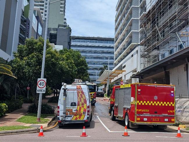 Multiple NT Police and Fire units attend an incident on Gardiner St, Darwin CBD on January 31, 2025