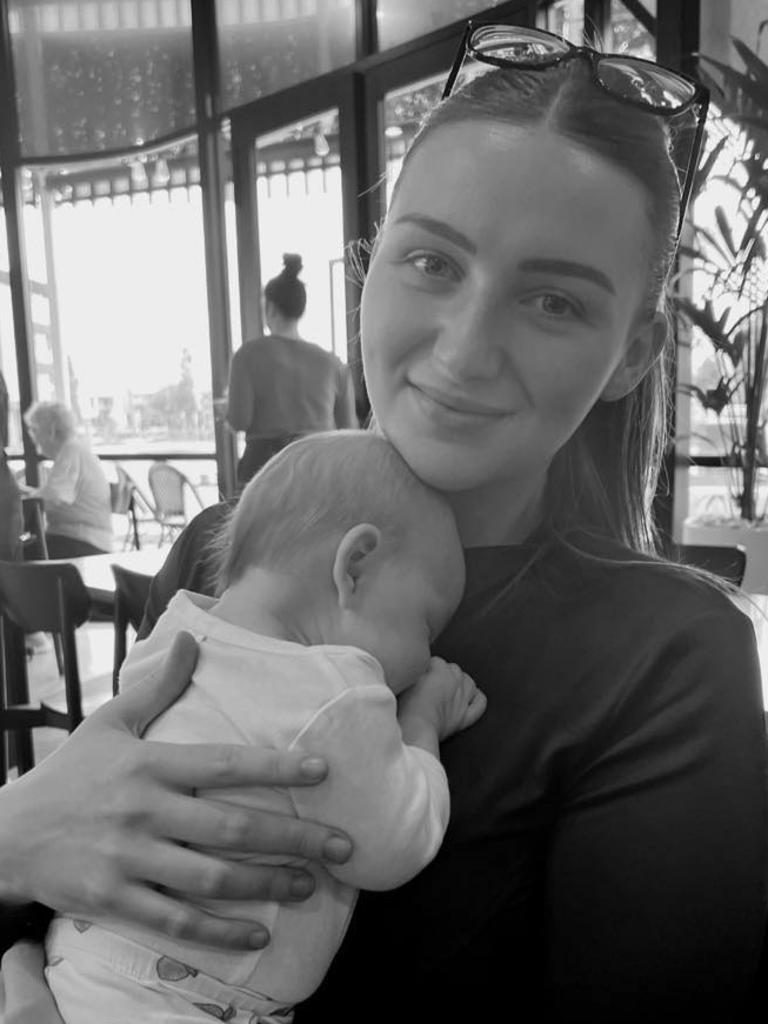 Elen Watson with her daughter Ayla was punched in the face at a Mawson Lakes cafe by a random person. Picture: Facebook