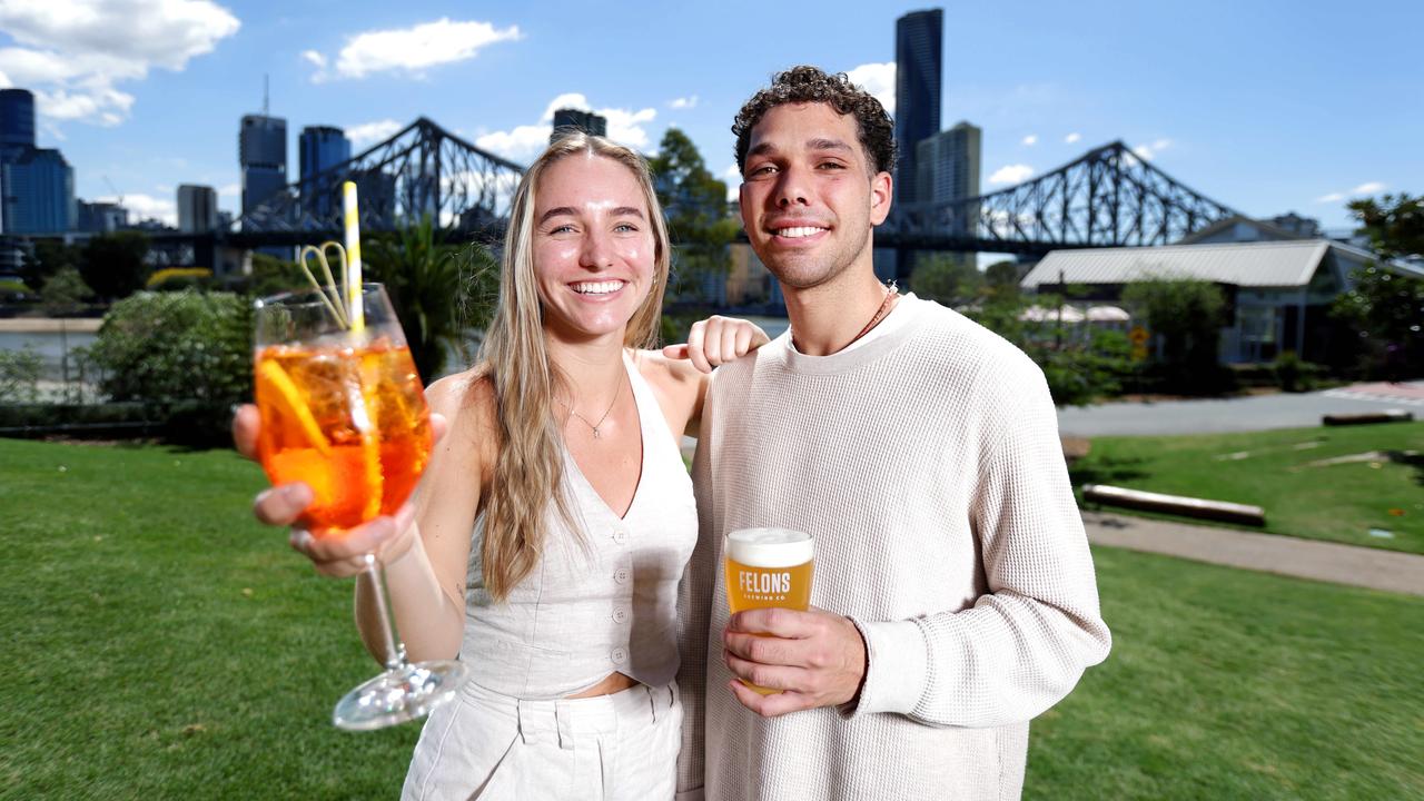 Quinn Robinson and Dremayne Tanaka at Bougainvillea House at Brisbane’s Howard Smith Wharves. Picture: Steve Pohlner