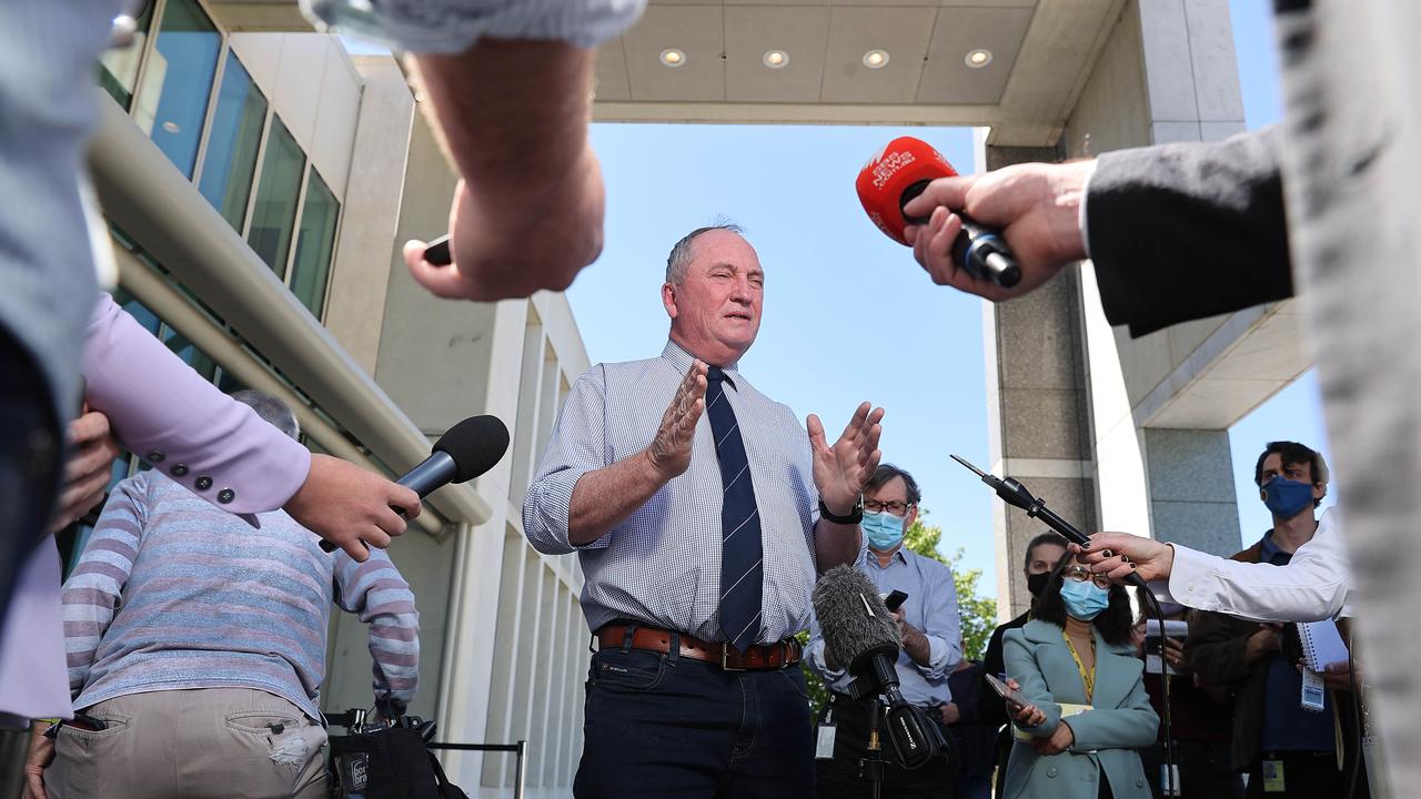 Deputy Prime Minister Barnaby Joyce ahead of the Nationals party room meeting to discuss a net zero emissions policy. Picture: Gary Ramage / NCA NewsWire