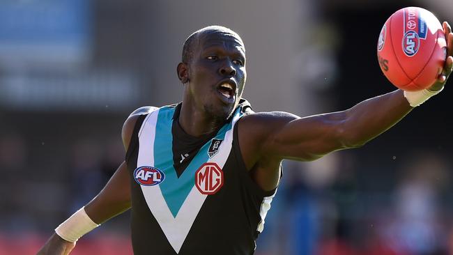 Aliir Aliir has been a bang-for-buck recruit for Port Adelaide this year. Picture: Getty Images