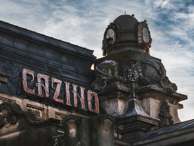 Creepy abandoned Romanian casino after dark. Picture: Jakub Kyncl