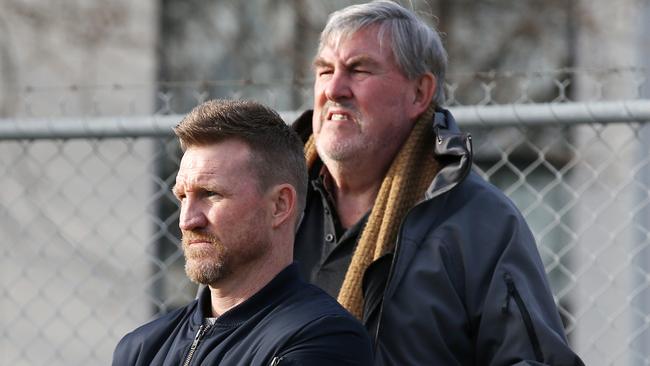 Ray Buckley stands with his son Nathan. Proud dad is excited to see his son coach in the Grand Final. Picture: Michael Klein