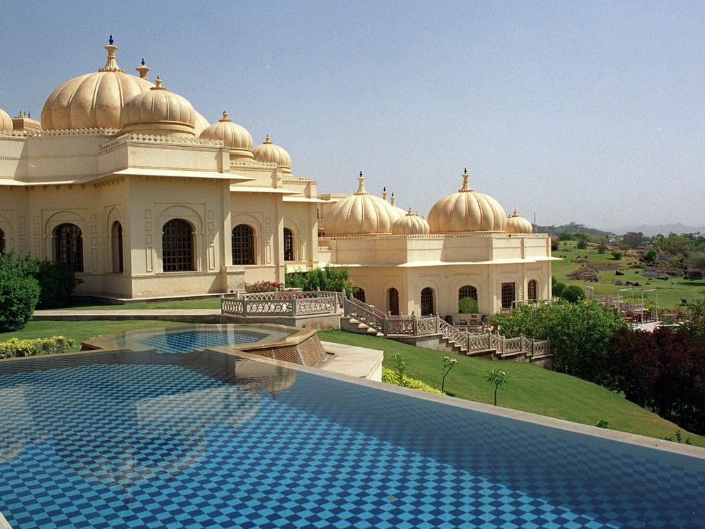 A view of the Oberoi Udaivilas hotel in Udaipur, where Beyonce performed for the Ambani wedding. Picture: Jenny Stevens 