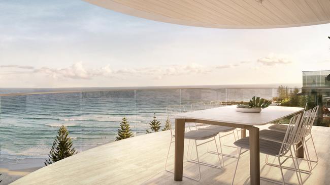 Three homes worth at least $11 million have been built in Rainbow Bay, called ‘The Penthouse Collection’.