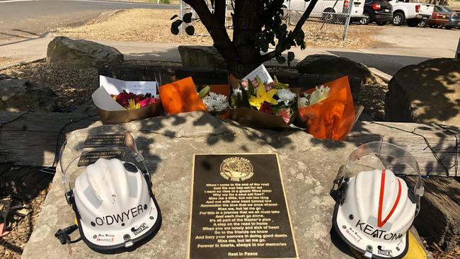 A tribute to the two firefighters who were killed. Picture: Courtesy Robert Ovadia