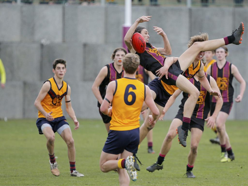 Hutchins 1st XVIII versus Scotch Oakburn in the Sports Association of Independent Schools Australian Rules grand final. Picture. PATRICK GEE