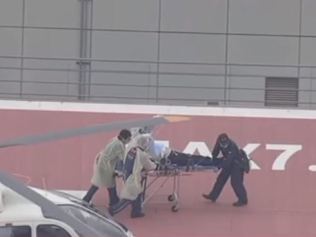 Abe was seen bleeding from the chest and neck before being airlifted to Nara Medical University Hospital in a cardo-respiratory arrest.