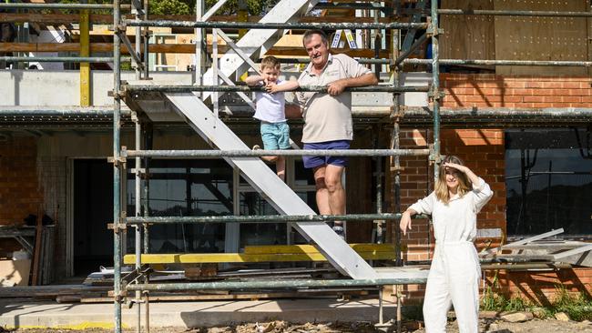 Kerrie-Ann Jones and her father/builder Keith Sharpe. Picture: Darren Leigh Roberts