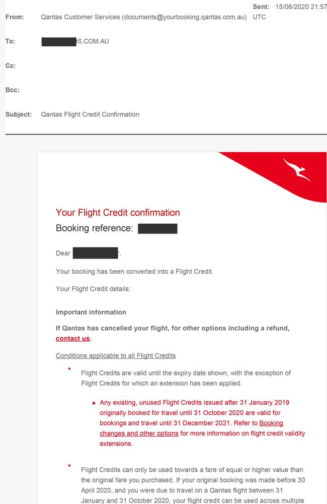 Booking credits can be found using the Find My Credit tool on the Qantas website.