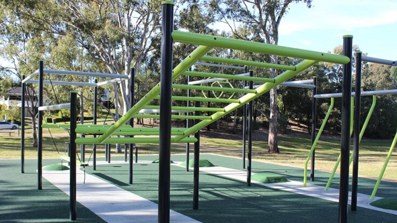 This playground at Teralba Park in Everton Park is designed for competitive children to test new limits of agility, balance, coordination and strength. Â Picture: Brisbane Kids