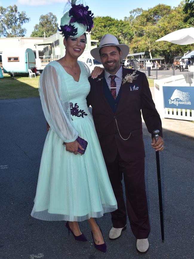 Amanda and Alex Katsadoros at The Archer, the richest horse race in regional Queensland at Callaghan Park in Rockhampton, on April 28, 2024.